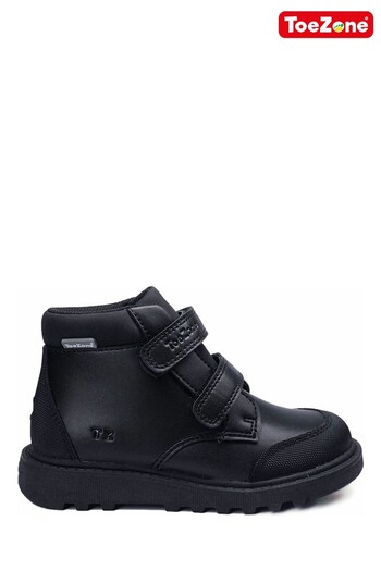 ToeZone Black Twin Strap Boots RunRepeats (A50178) | £35