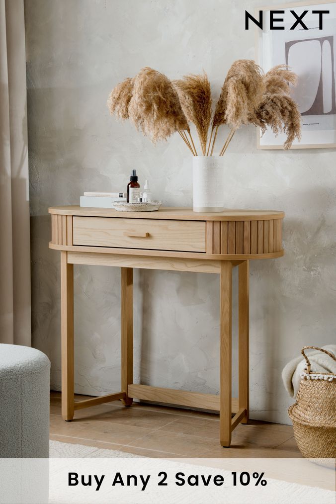 Natural oak dressing deals table