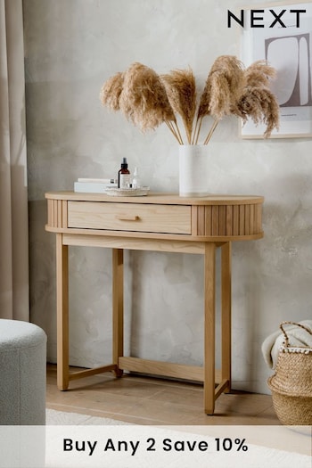 Natural Conway Oak Effect Space Saving Console Dressing Table (A50660) | £325