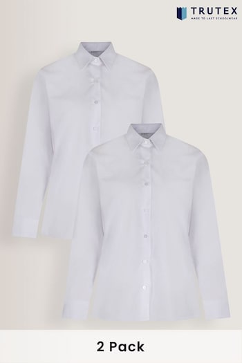 Trutex Long Sleeve Non Iron White Blouses 2 Pack (A50979) | £8.50 - £11