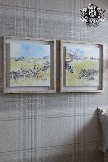 Art For The Home Natural Country Meadows Framed Floating Canvas (A52143) | £95