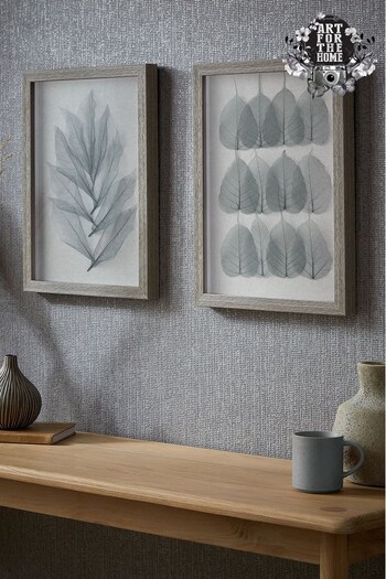 Art For The Home Set of 2 Blue Delicate Leaves Framed Art (A52160) | £88