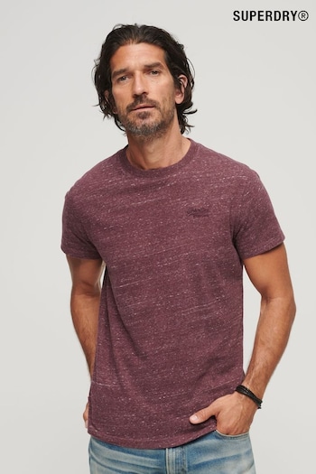 Superdry Burgundy Heather Organic Cotton Vintage Embroidered T-Shirt (A52738) | £20