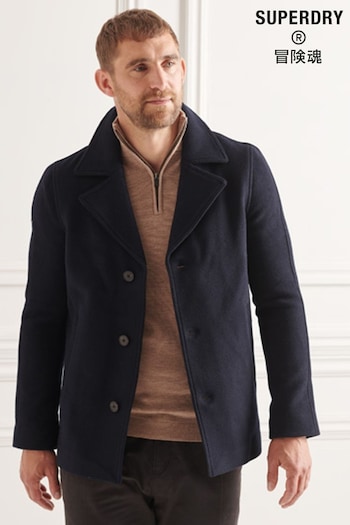 Superdry Blue Studios Short Wool Coat (A52789) | £130