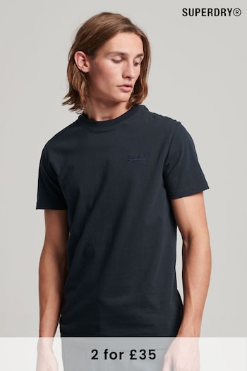 Superdry Eclipse Navy Organic Cotton Vintage Embroidered T-Shirt (A52847) | £18
