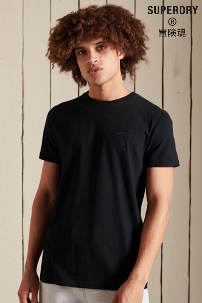 Buy Men s Superdry Black Tshirts Online Next UK