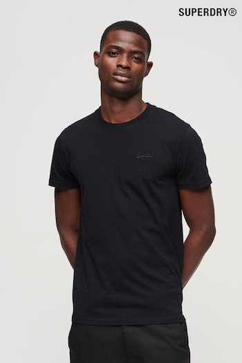 Superdry Black Organic Cotton Vintage Embroidered T-Shirt (A52848) | £20