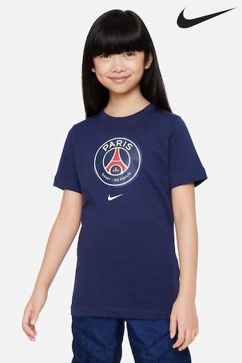 Nike Blue Paris Saint-Germain Crest T-Shirt (A53422) | £23
