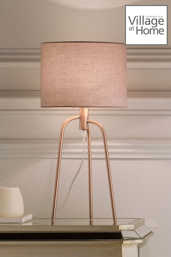 Village At Home Copper Jerry Copper Tripod Table Lamp (A53762) | £96