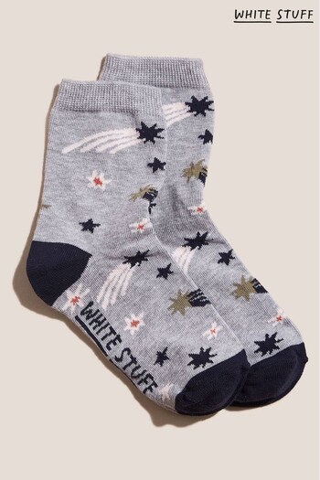 White Stuff Grey Shooting Star Socks (A54691) | £4
