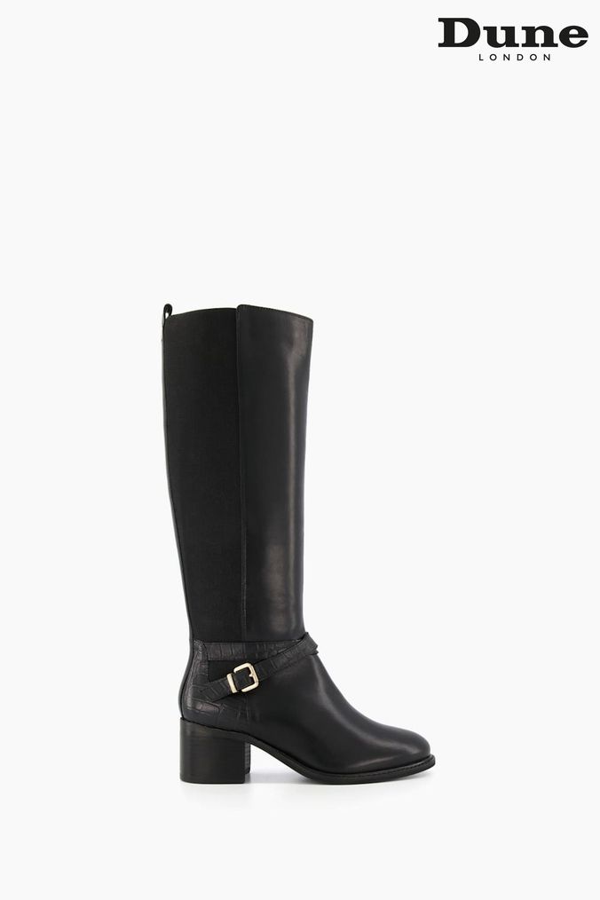 Dune London Tildings Strap Detail High Leg Boots (A56021) | £140