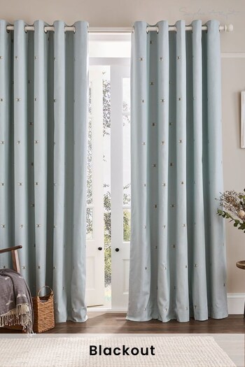 Sophie Allport Blue Bee Blackout Eyelet Curtains (A56196) | £84 - £150