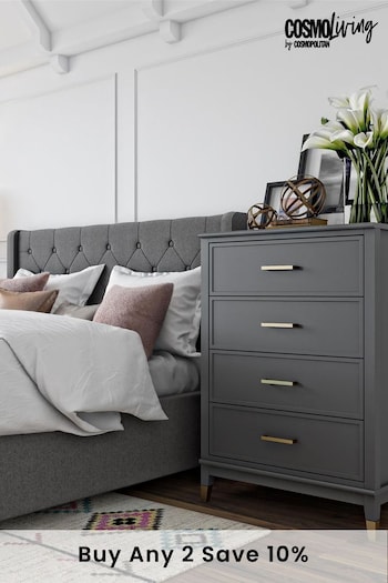 CosmoLiving Graphite Grey Westerleigh Four Drawers Chest (A56378) | £450