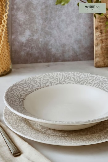 Morris & Co. by Spode Set of 4 Grey Willow Bough Bistro 10.5' Inch Pasta Bowls (A56439) | £84