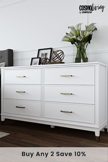 CosmoLiving White Westerleigh 6 Drawer Chest (A56695) | £485