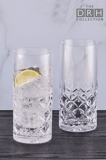The DRH Collection Set of 2 Clear Dorchester Hi Ball Tumblers (A57004) | £31