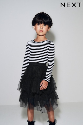 Black Tiered Tulle Mesh Skirt (3-16yrs) (A57452) | £14 - £19