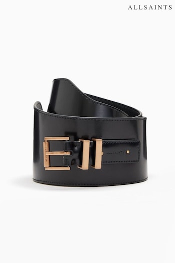 AllSaints Black Wide Marcella Belt (A57810) | £75