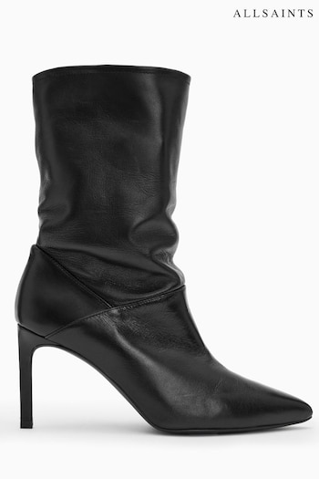 AllSaints Black Orlana court Boots (A58183) | £199