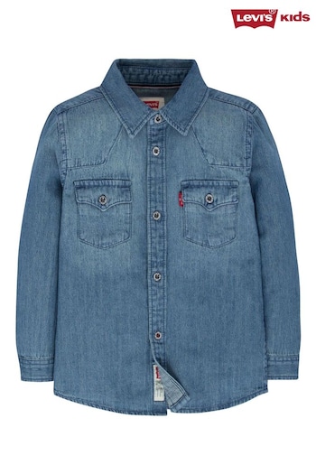 Levi's® Blue Denim Barstow Western Long Sleeved Shirt (A58557) | £45 - £50