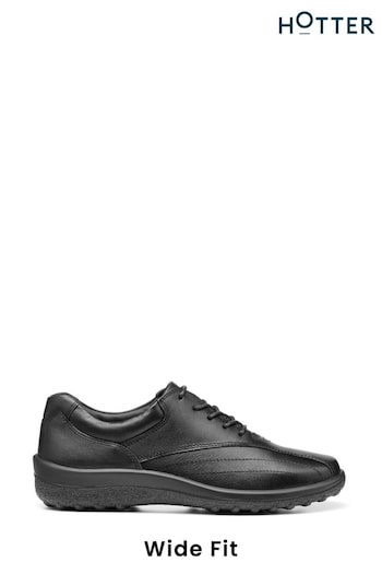 Hotter Black Tone II Wide Fit Lace-Up Full Covered Shoes (A58673) | £99