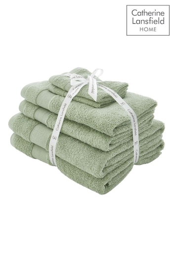 Catherine Lansfield 6 Piece Green Anti-Bacterial Towel Bale (A58914) | £26