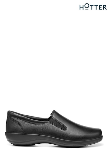 Hotter Black Glove II Slip-On Full Covered Shoes (A59091) | £95
