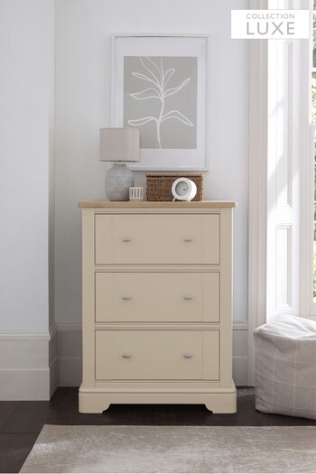Stone Hampton Painted Oak Collection Luxe 3 Drawer BB & CC cream (A59184) | £650