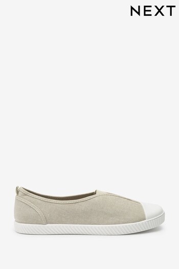 Neutral Cream Slip-On Canvas Shoes (A59333) | £19