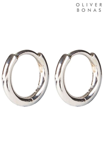 Oliver Bonas Silver Tone Juniper Mini Huggie Earrings (A59844) | £18