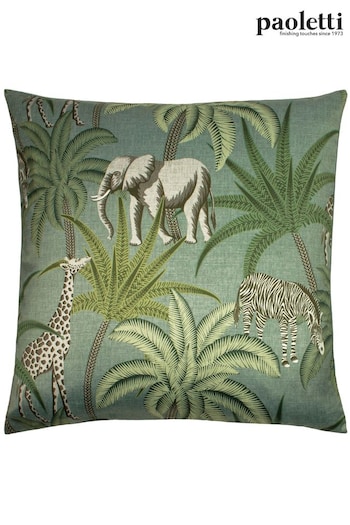 Riva Paoletti Green Jungle Parade Printed Polyester Filled Cushion (A59909) | £17
