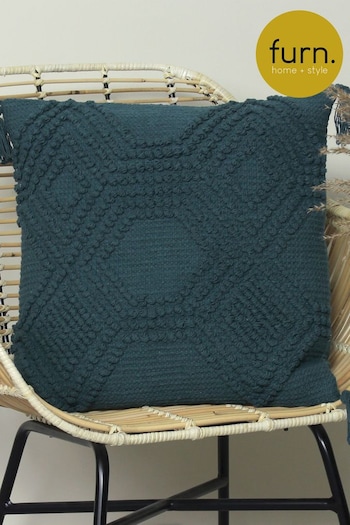 furn. Teal Blue Halmo Woven Polyester Filled Cushion (A59913) | £17