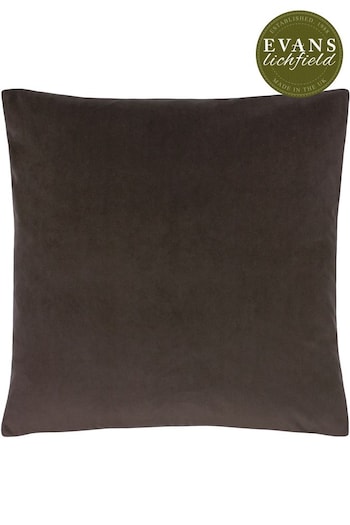 Evans Lichfield Truffle Brown Sunningdale Velvet Polyester Filled Cushion (A59953) | £20