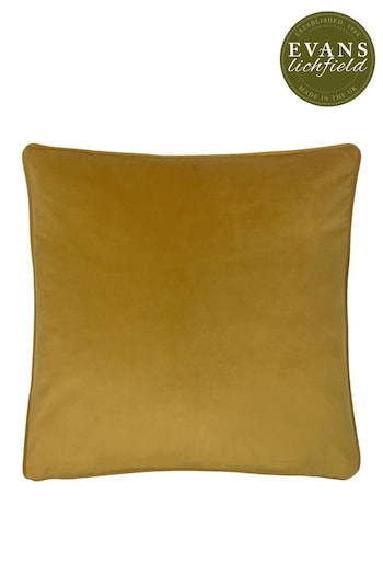 Evans Lichfield Saffron Yellow Opulence Velvet Polyester Filled Cushion (A59970) | £26