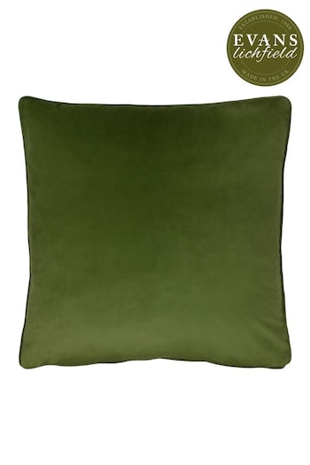 Evans Lichfield Olive Green Opulence Velvet Polyester Filled Cushion (A59972) | £26