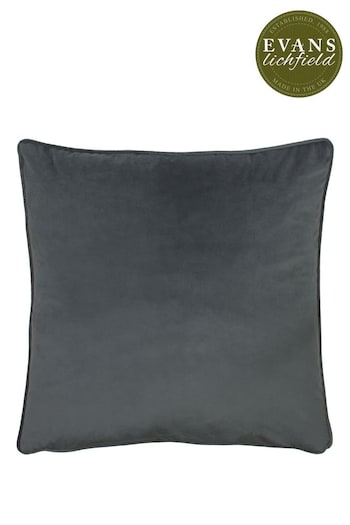 Evans Lichfield Granite Grey Opulence Velvet Polyester Filled Cushion (A59974) | £22