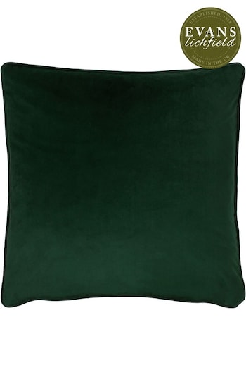 Evans Lichfield Bottle Green Opulence Velvet Polyester Filled Cushion (A59976) | £26