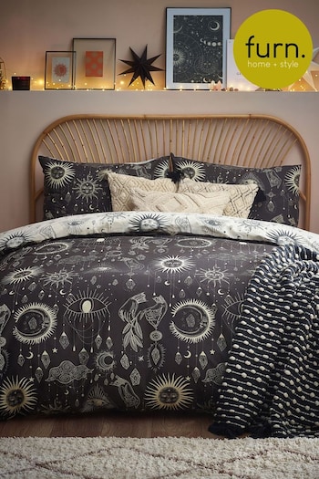 furn. Black Constellations Duvet Cover and Pillowcase Set (A60007) | £30