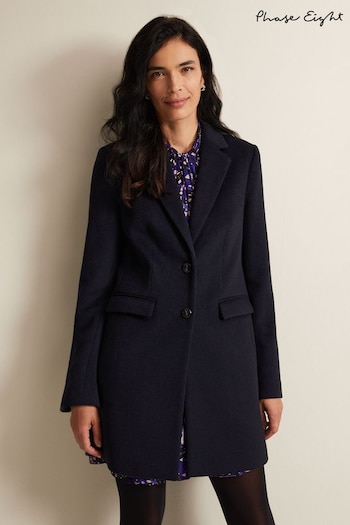 Phase Eight Blue Lydia Wool Car Coat (A61481) | £175