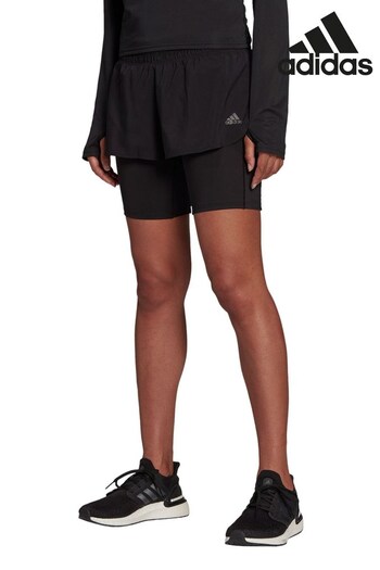 adidas Black Running 3-Bar 2-In-1 Shorts (A61806) | £43