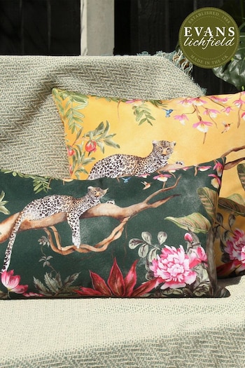 Evans Lichfield Gold Leopard Outdoor Polyester Filled Cushion (A62204) | £17