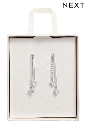 Silver Tone Crystal Drop Earrings (A62262) | £16