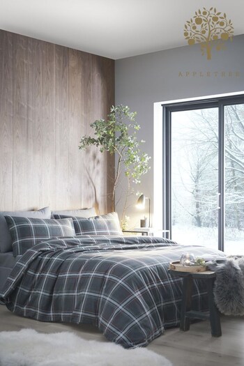 Appletree Grey Hygge Aviemore Duvet Cover and Pillowcase Set (A62945) | £30 - £60