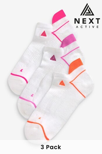 White JuzsportsShops Active Sports COOLMAX Active Trainer Socks 3 Pack (A62993) | £10