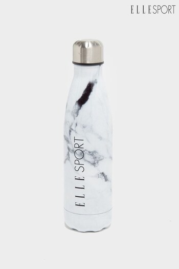 ELLE Sport White Marble Stainless Steel Water Bottle (A63595) | £15