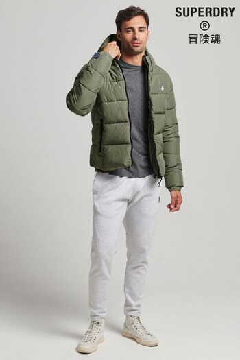Superdry Green Sports Puffer Hooded Jacket (A64016) | £85