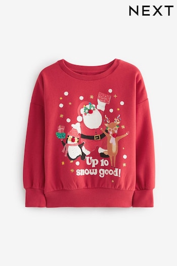 Red Santa Christmas Sweatshirt Jumper (3-16yrs) (A64553) | £13 - £18