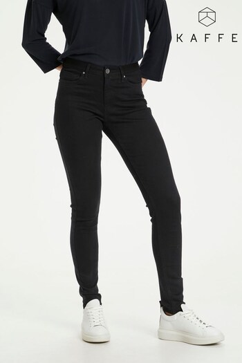 Kaffe Black Grace Slim Fit Regular Waist Low Crotch Jeans (A64620) | £60