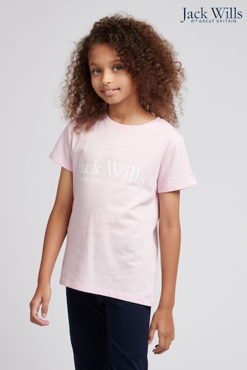 Jack Wills Pink Script T-Shirt (A64744) | £15 - £17