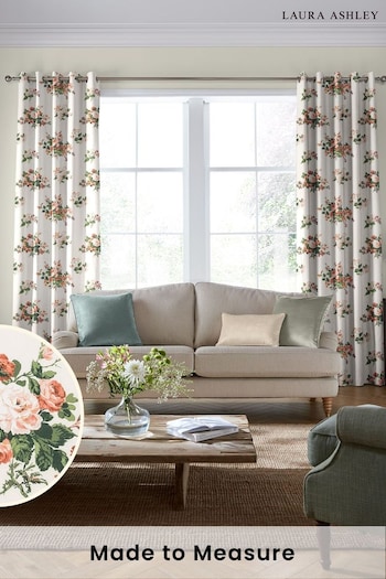 Laura Ashley Natural Rosemore Made To Measure Curtains (A65534) | £91